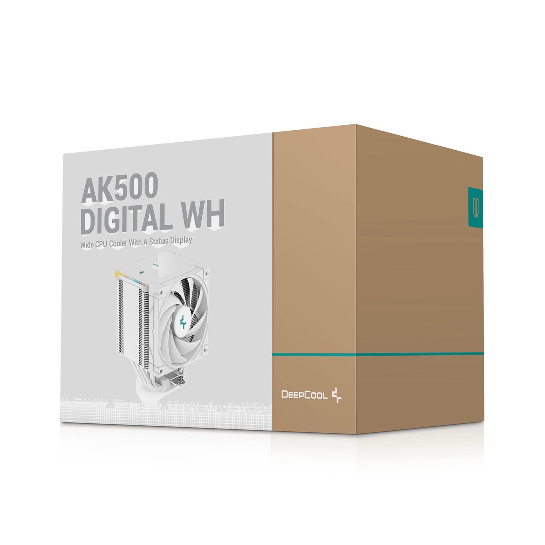 Ftohës CPU Deepcool AK500 DIGITAL, 240W TDP, 120mm PWM, i bardhë