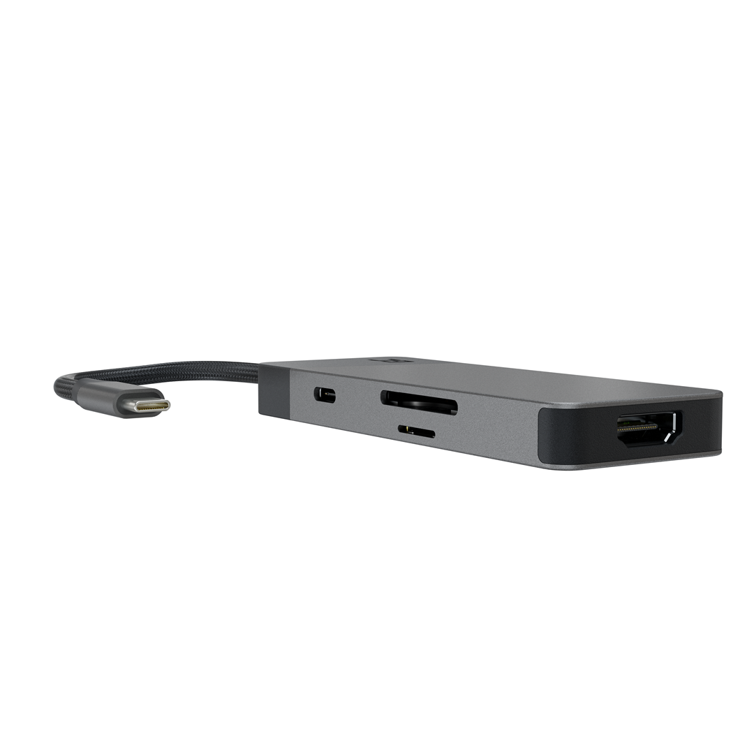 Qendër USB-C Green Cell HUBGC01, 7-në-1, 4K 60Hz, 85W, i hirtë