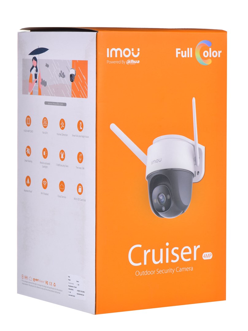 Kamerë sigurie Dahua Cruiser 4MP, 4 MP, 2560 x 1440, me mikrofon të integruar, me detektim të lëvizjes, e bardhë