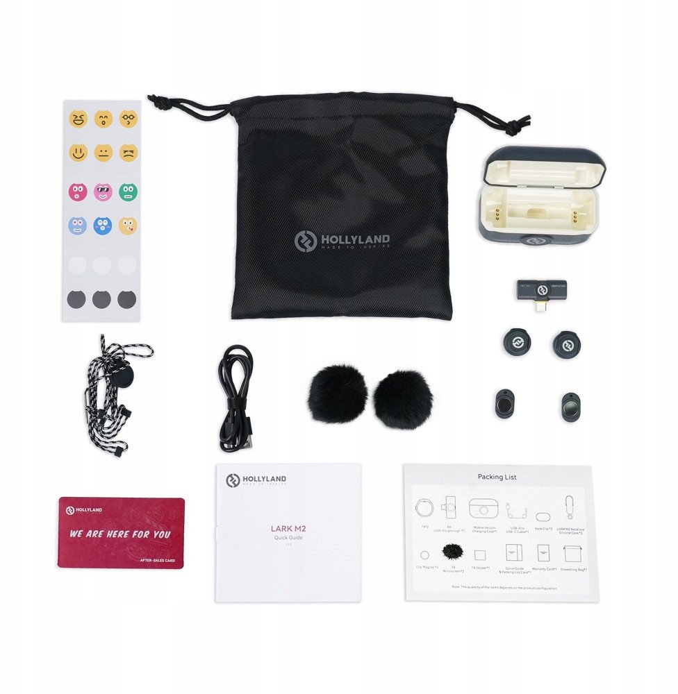 Mikrofon pa tela Hollyland LARK M2 Duo, USB C, Shine Charcoal