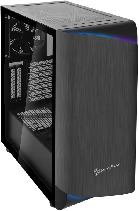 Kasë kompjuteri SilverStone SETA A1, RGB, TG, e hirtë / zezë