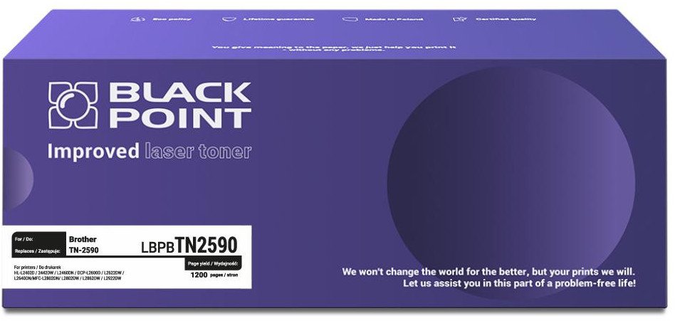 Тонер Black Point LBPBTN2590, замена за Brother TN-2590, црн