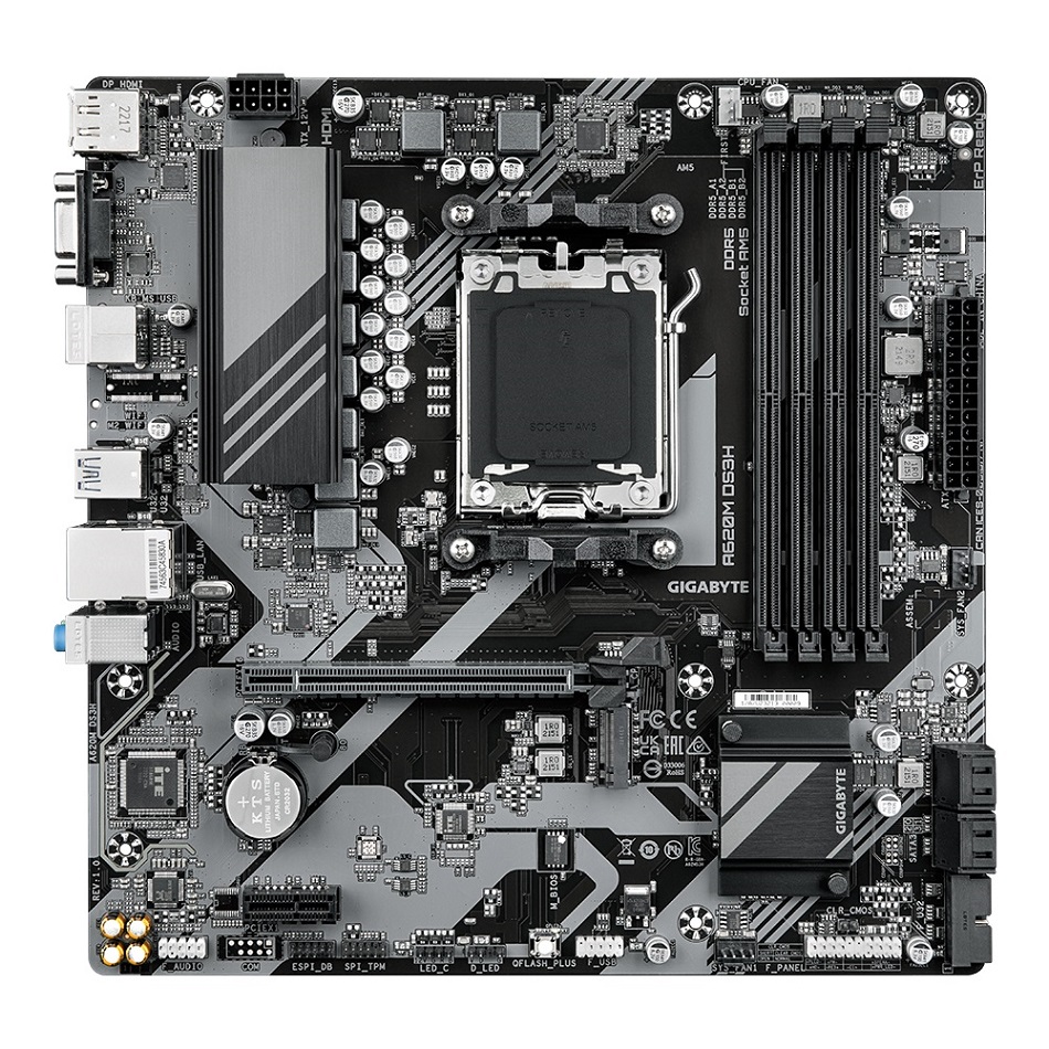 Pllakë amë Gigabyte A620M DS3H (rev. 1.0), Micro-ATX, AM5, DDR5, e zezë