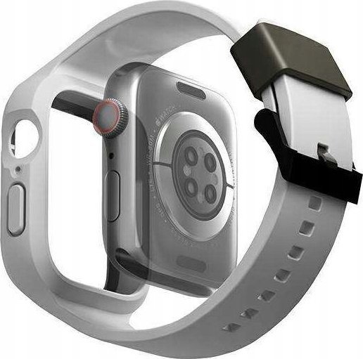 Ремче и заштита UNIQ Monos 2in1 за Apple Watch 44mm 45mm, пластика, сива