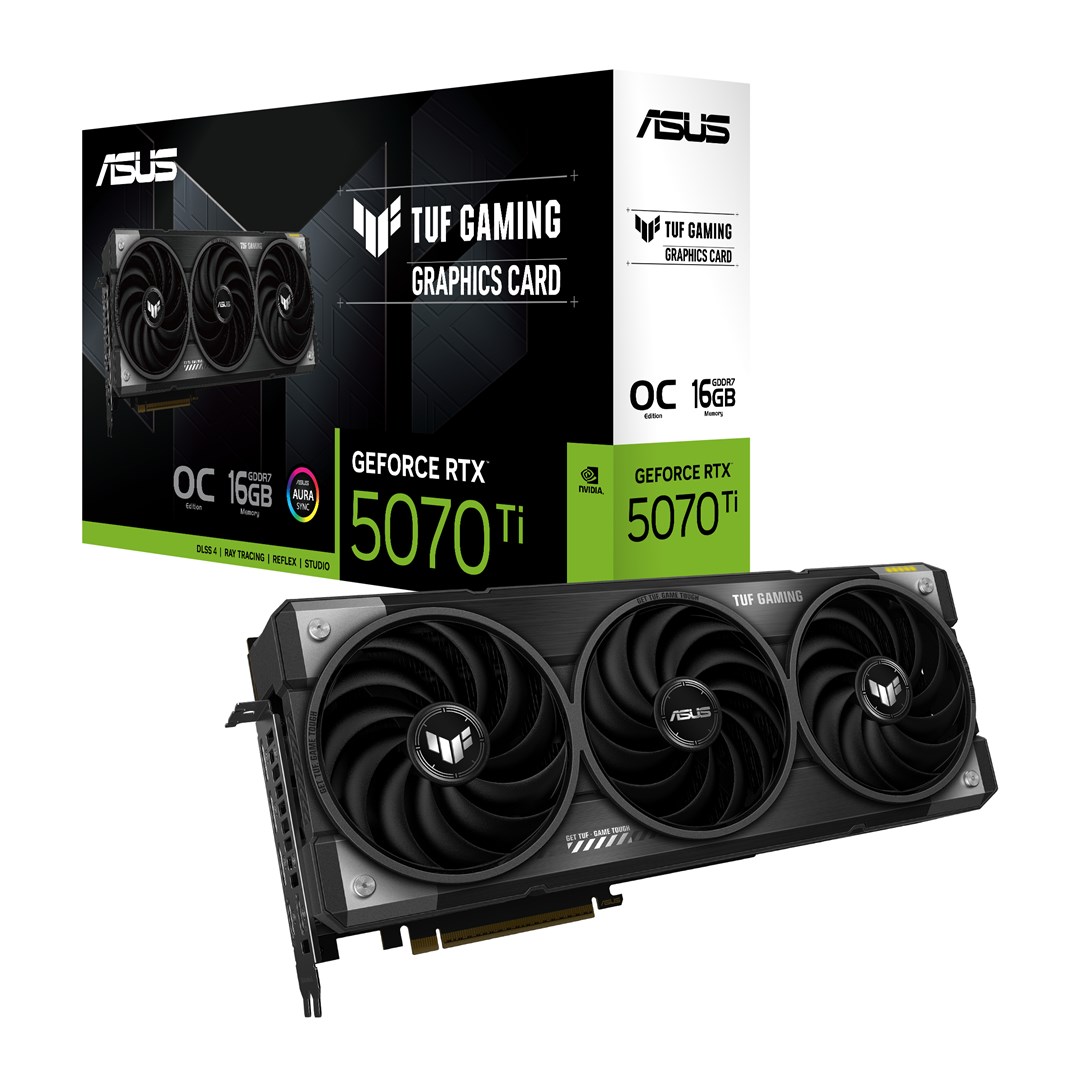 Kartelë grafike ASUS TUF Gaming TUF-RTX5070TI-O16G-GAMING, NVIDIA GeForce RTX 5070 Ti, 16 GB