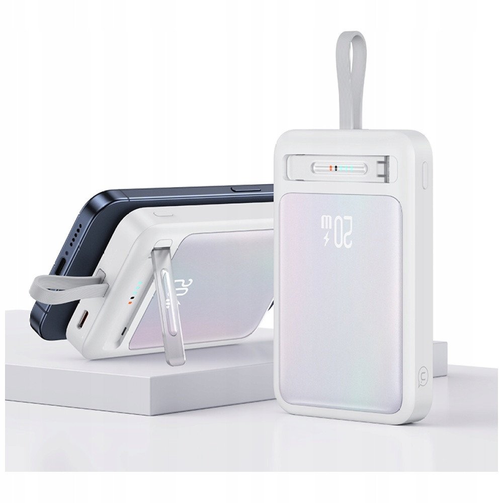 Powerbank Usams XM Series CD219, 10000mAh, karikim magnetik wireless 22.5W, i bardhë