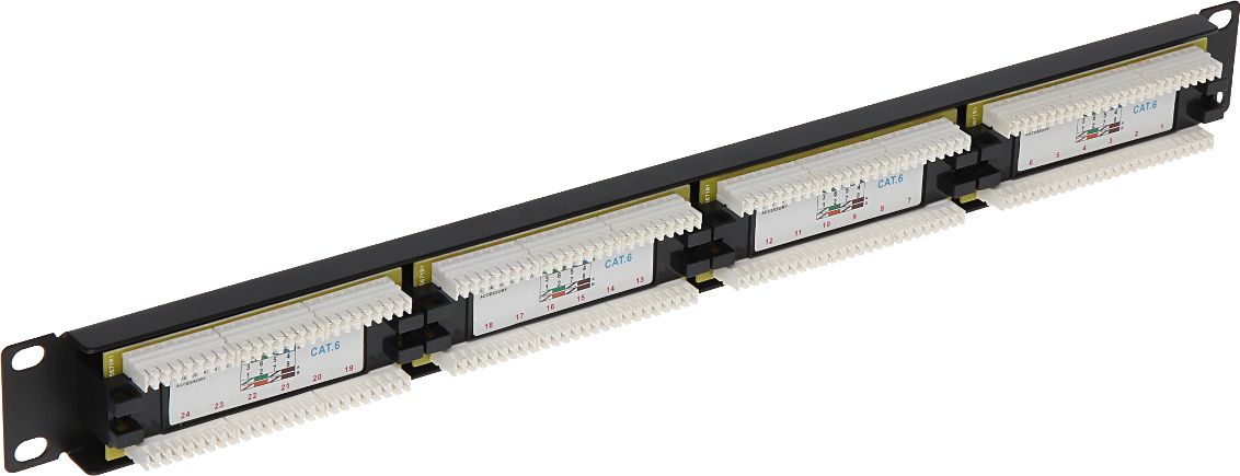 Patch panel Delta PP-24/RJ/6, 24 porta RJ-45, Cat 6, 1U, i zi