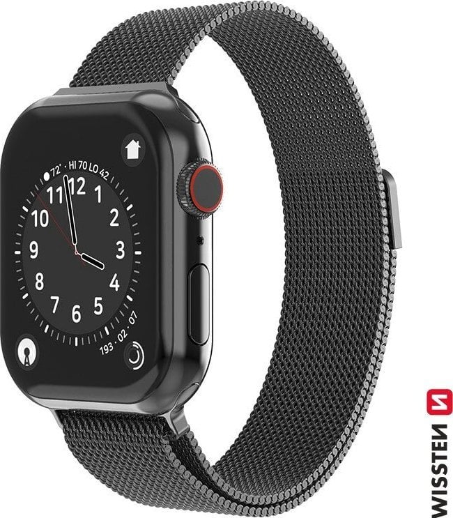 Rrip ore Swissten Mesh për Apple Watch, 38-40mm, metalik, i zi