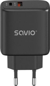 Полнач за ѕид Savio LA-06/B, 30W, USB C, црн