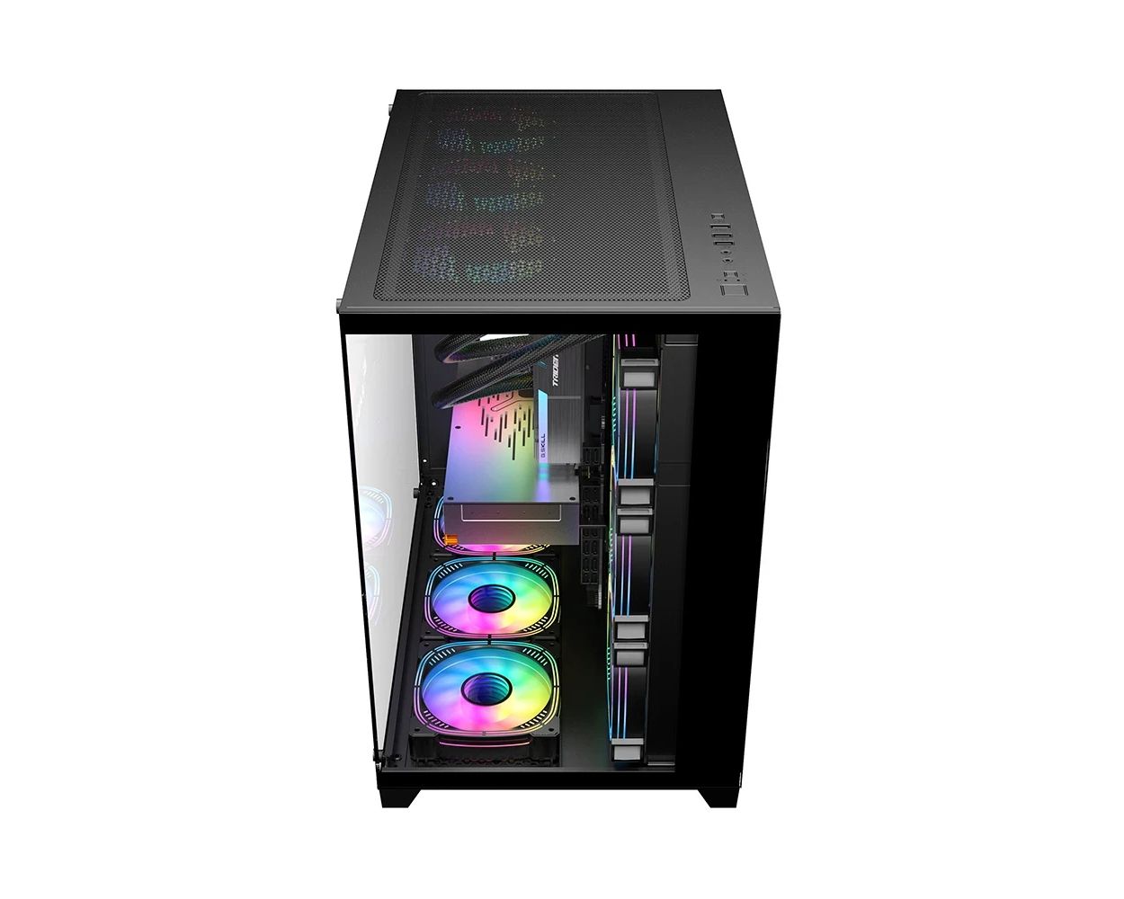 Kasa kompjuteri 1stPlayer MEGAVIEW MV8, ATX Middle Tower, xham i temperuar, e zezë