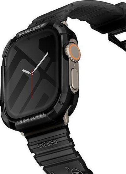 Mbrojtëse Skinarma Kurono për Apple Watch Ultra 49mm, plastikë rezistente, e zezë