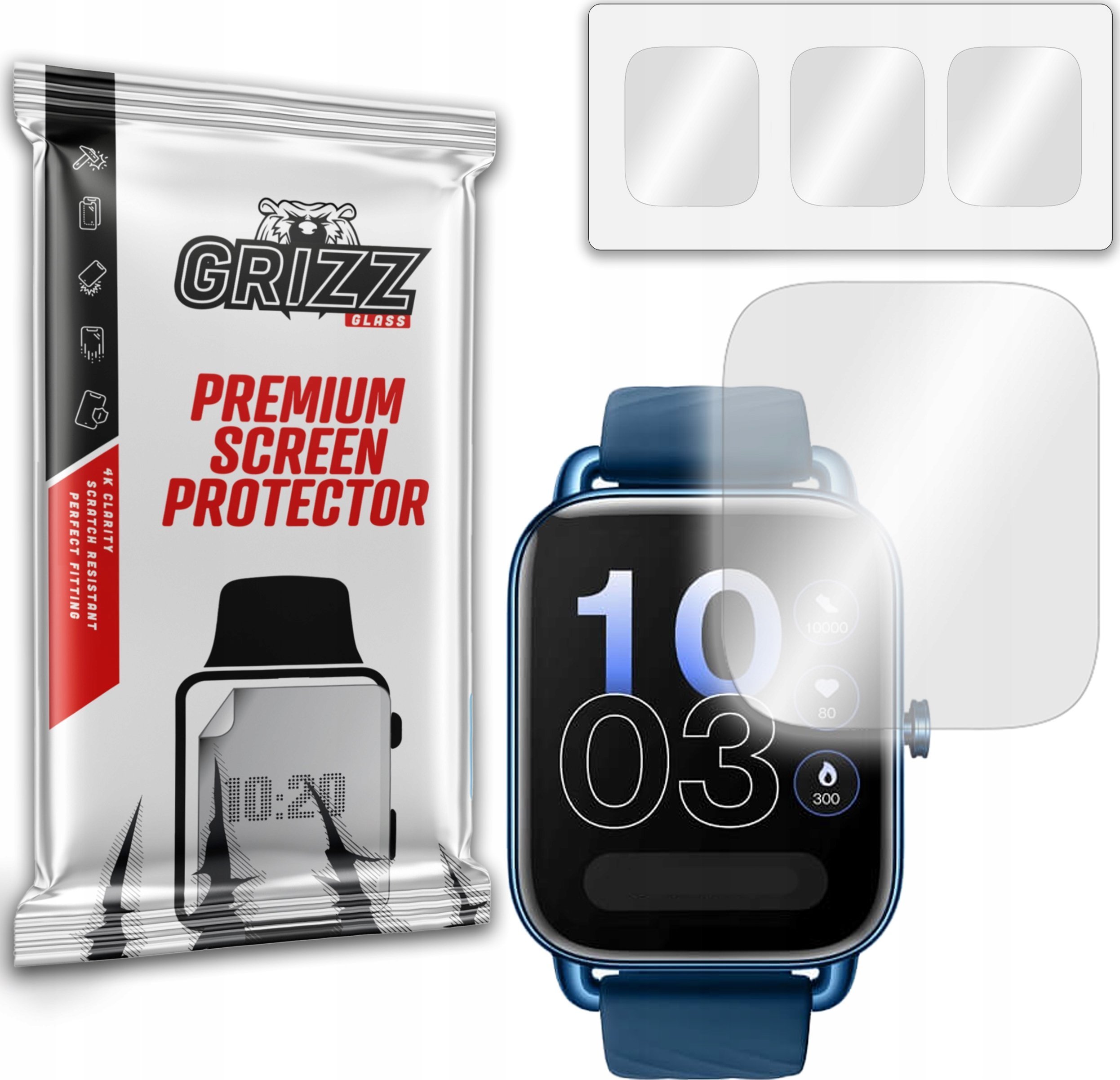 Mbrojtëse ekrani GrizzGlass Hydrogel Film, për OnePlus Nord Watch, 3 copë, transparente