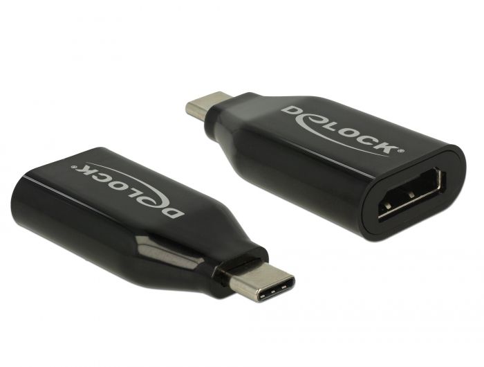 DeLOCK USB Type-C на HDMI адаптер, црн, 4K, 60 Hz (DP Alt Mode)