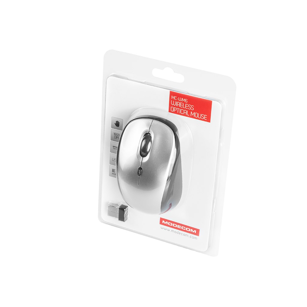 Maus Modecom MC-WM6, RF Wireless, i hirtë