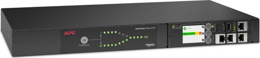 Ndërrues burimi energjie APC AP4423A Rack ATS, 230V, 16A, hyrje C20, 8x C13 1x C19