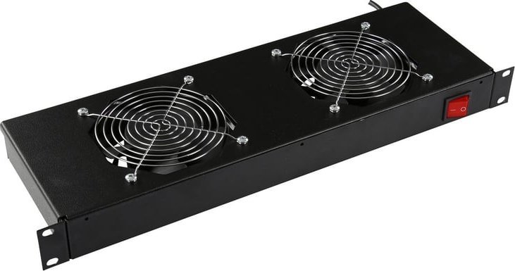 Modul ventilatori rack Lanview by Logon 1U, 2 ventilatorë, termostat analog, i zi