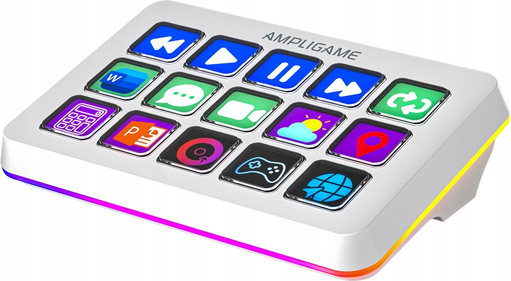 Kontroller streaming Fifine D6W, 15 butona LCD, RGB, i zi