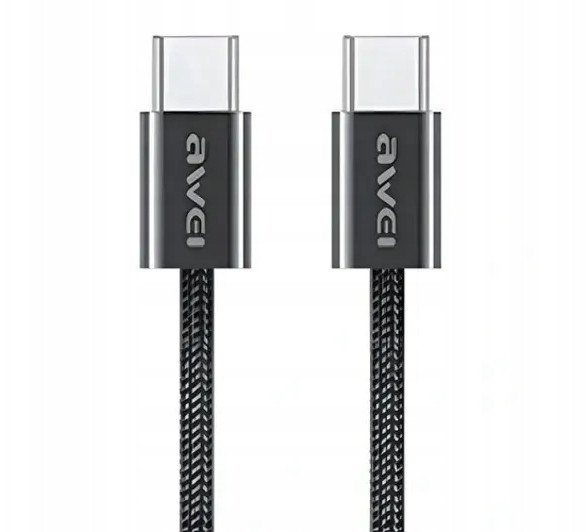 Kabllo Awei CL-219T USB C në USB C, 60W, 1m, i zi