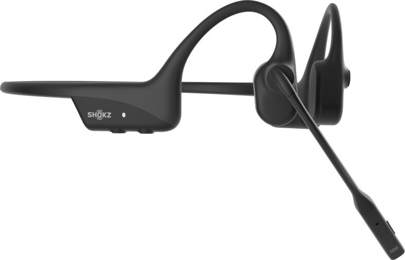 Kufje wireless Shokz OpenComm2 2025, Bluetooth, me mikrofon anulim zhurme, të zeza