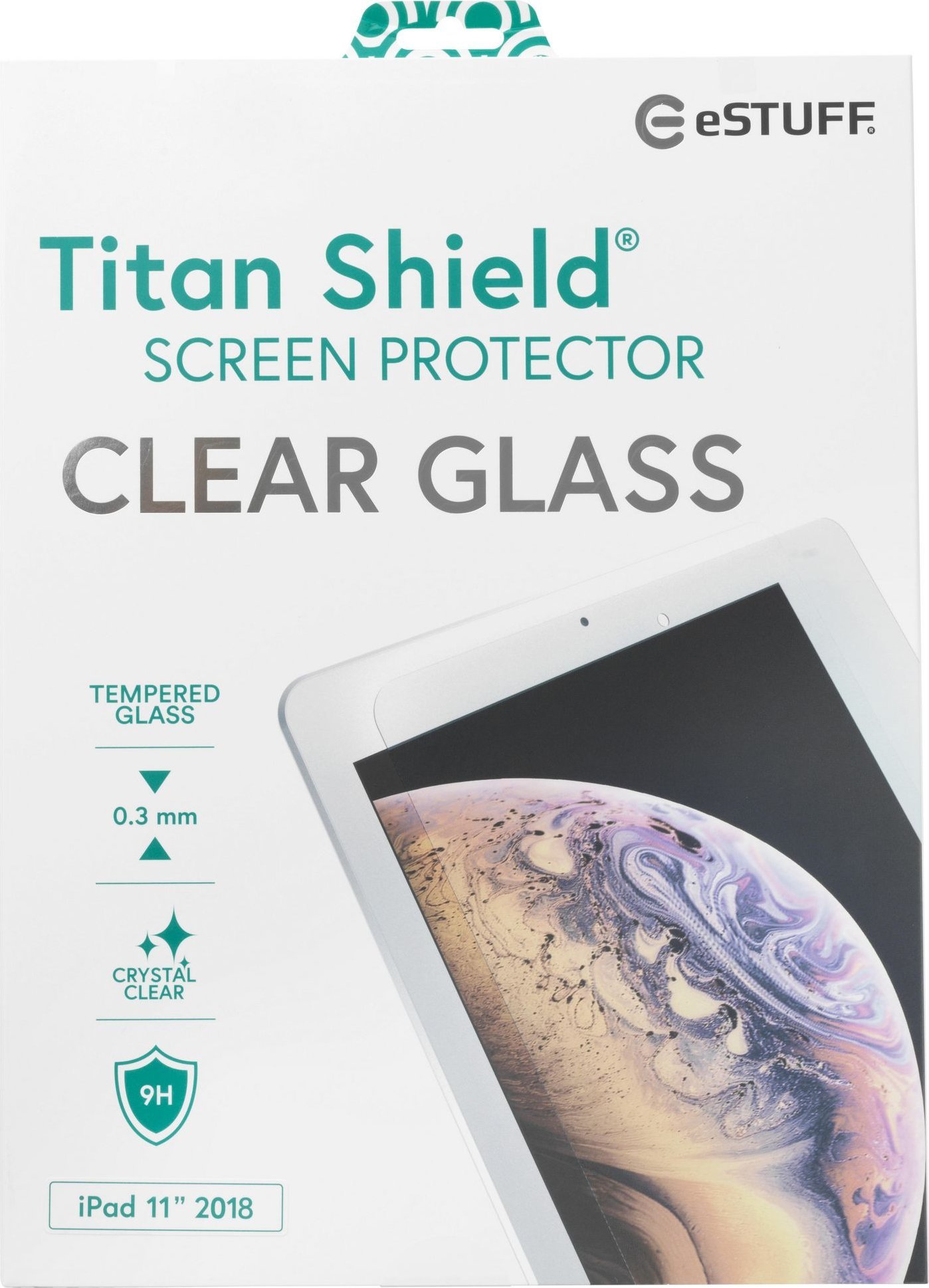 Mbrotjës ekrani për tablet ESTUFF TITAN SHIELD ES503355, xham i temperuar 9H, transparent
