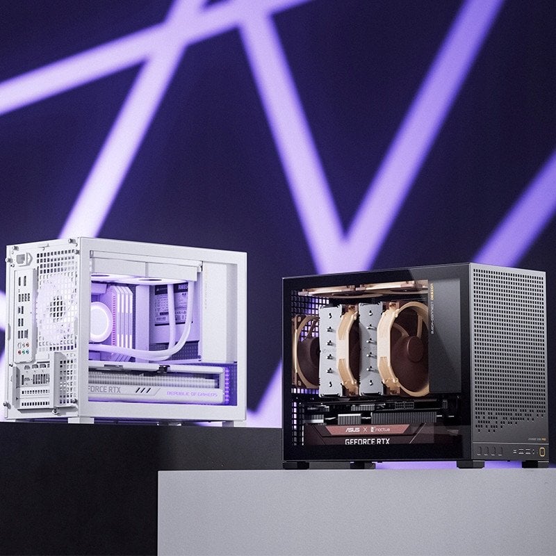Kуќиште за компјутер Jonsbo D32 Pro, Micro ATX Mini ITX, зацврстено стакло, бела