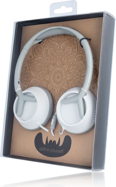 Kufje me kabllo Forever, AUX 3.5mm, mikrofon, të bardha gri