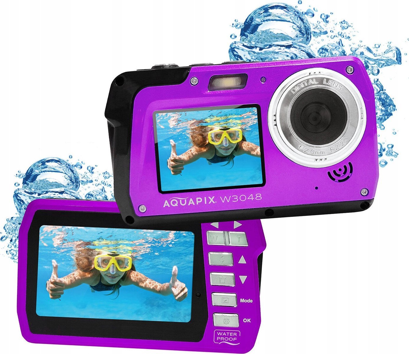 Подводен фотоапарат Easypix Aquapix W3048-V, 13MP, видео 4K, жолт