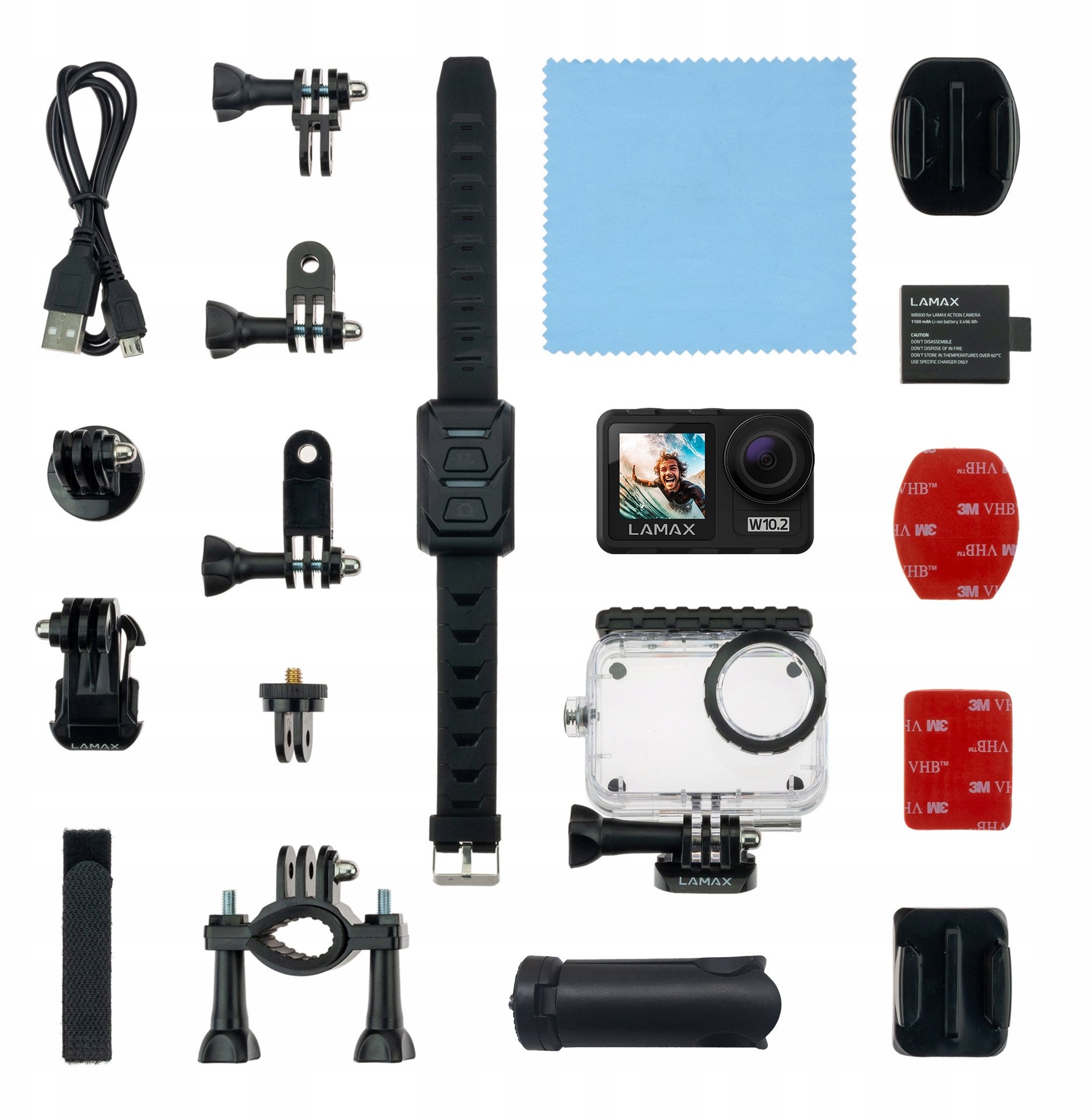 Kamerë aksion Lamax W10.2, 4K, ekran i përparmë, e zezë