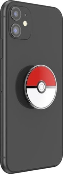 Kapëse telefoni PopSockets Pop Grip Pokémon Pokéball Enamel, dizajn Pokéball, e bardhë e kuqe