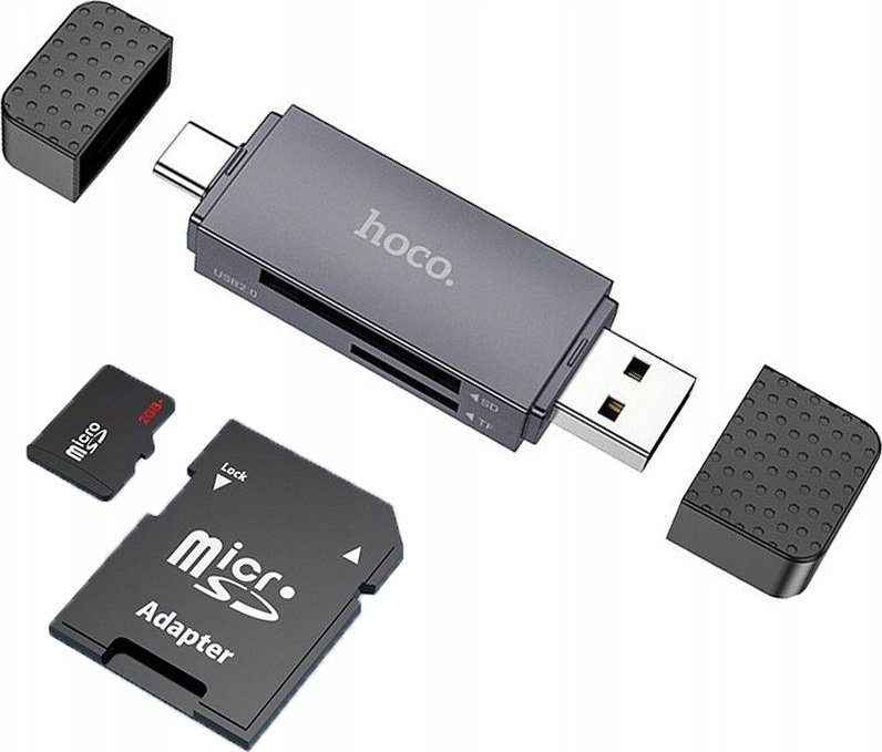 Lexues kartelash HOCO 2 in 1, USB A dhe USB C 3.0, SD TF, 5Gbps