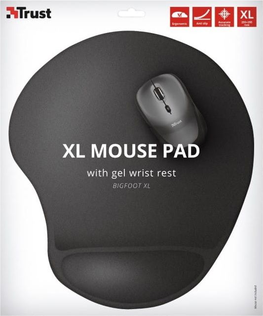 Mousepad Trust BigFoot XL, ergonomik, me jastëk xheli, i zi