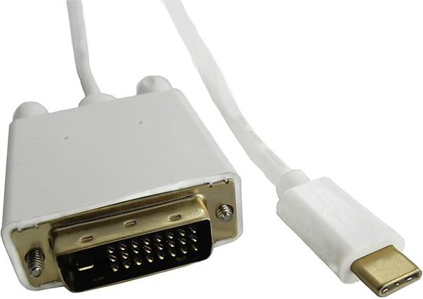 Kabllo Qoltec DVI USB-C, 1m, e bardhë