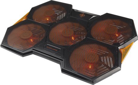 Bazë ftohëse për laptop Deltaco GAM-072, 5 ventilatorë, USB, e zezë