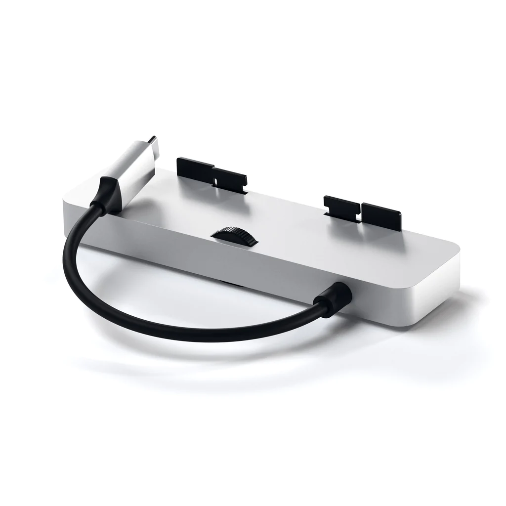 USB Hub Satechi USB-C Clamp Pro, i argjendtë