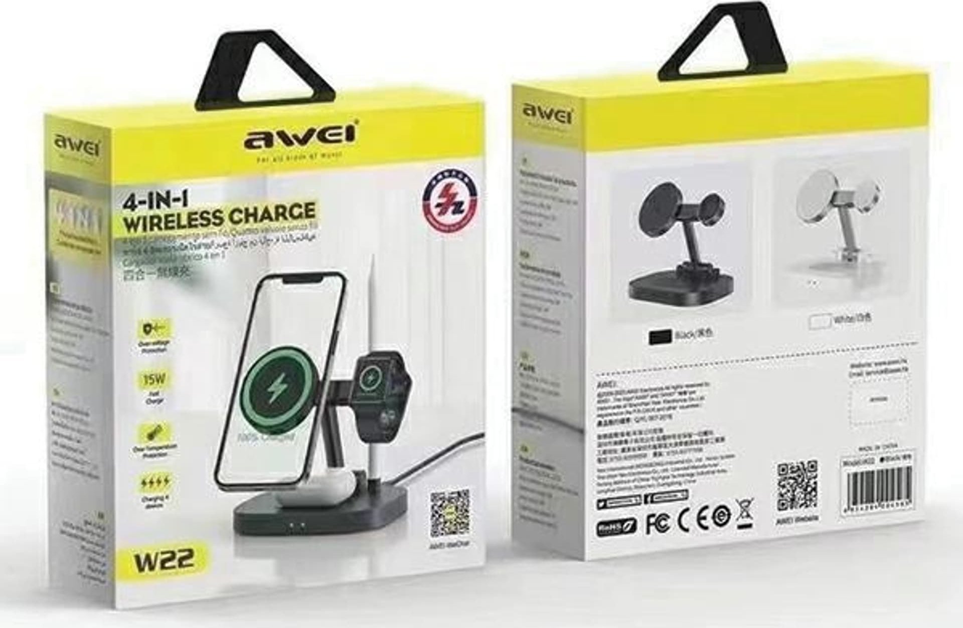 Karikues wireless Awei W22 4in1, 15W, Fast Charging, i zi