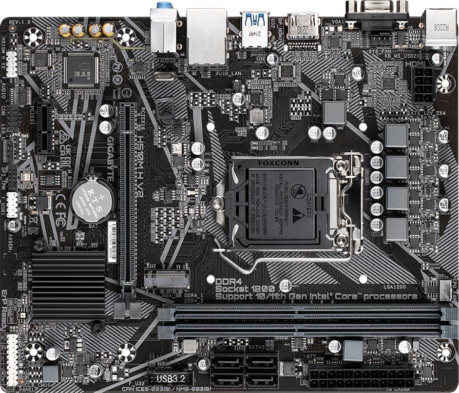 Pllakë amë Gigabyte H510M H V2, Intel H470, Socket 1200, 2 slota, Micro ATX