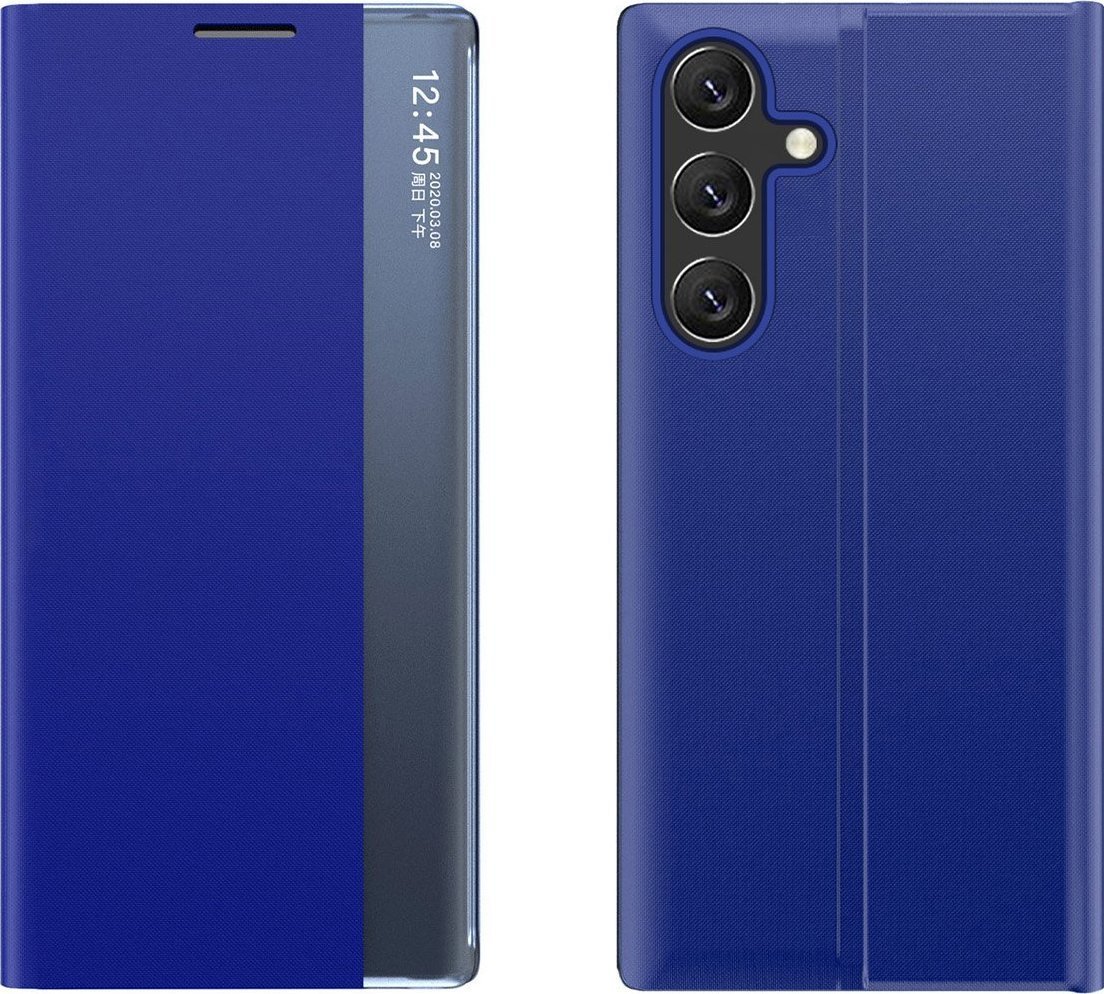 Mbulesë flip Hurtel New Sleep Case për Samsung Galaxy A24 4G, me qëndrim, blu