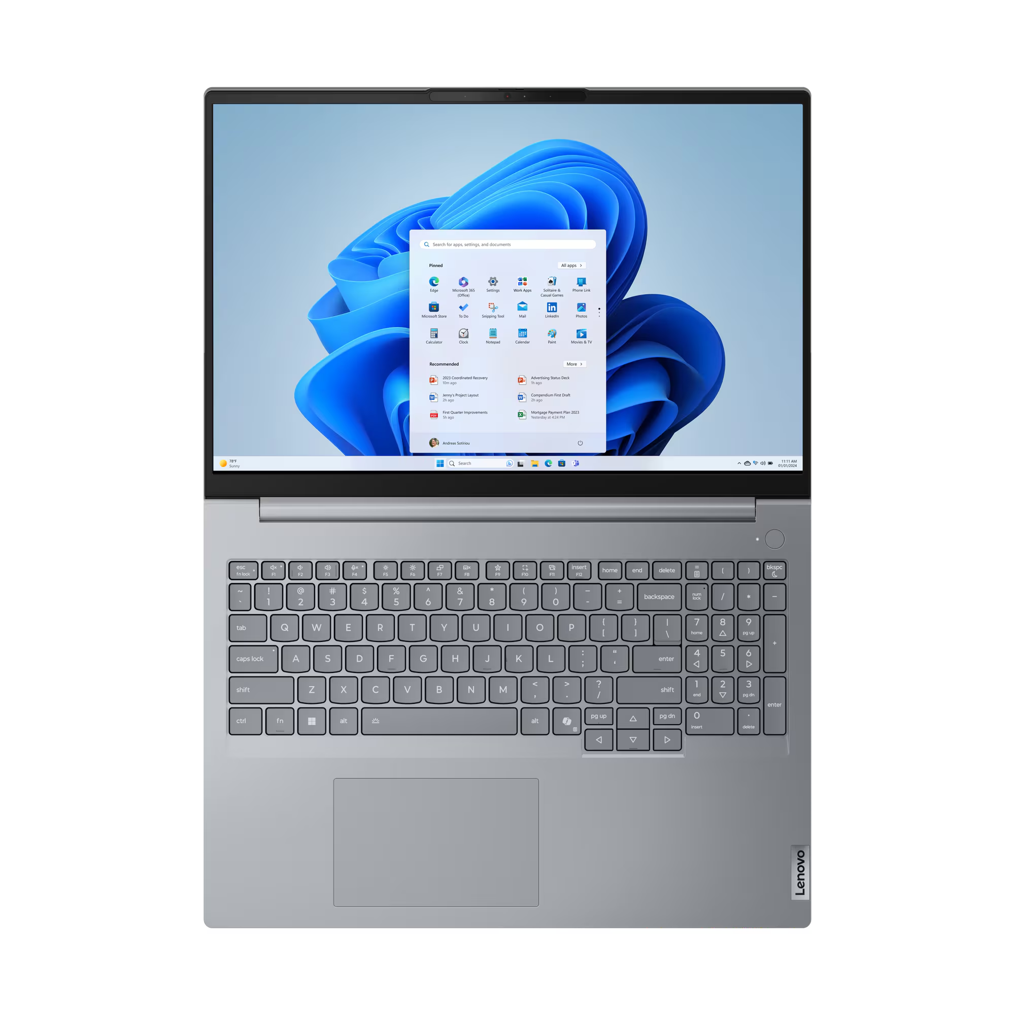 Laptop Lenovo ThinkBook 16 G8 IRL, 16", Intel Core7 240H, 8GB RAM, 512GB SSD, Integrated Intel Graphics, i hirtë