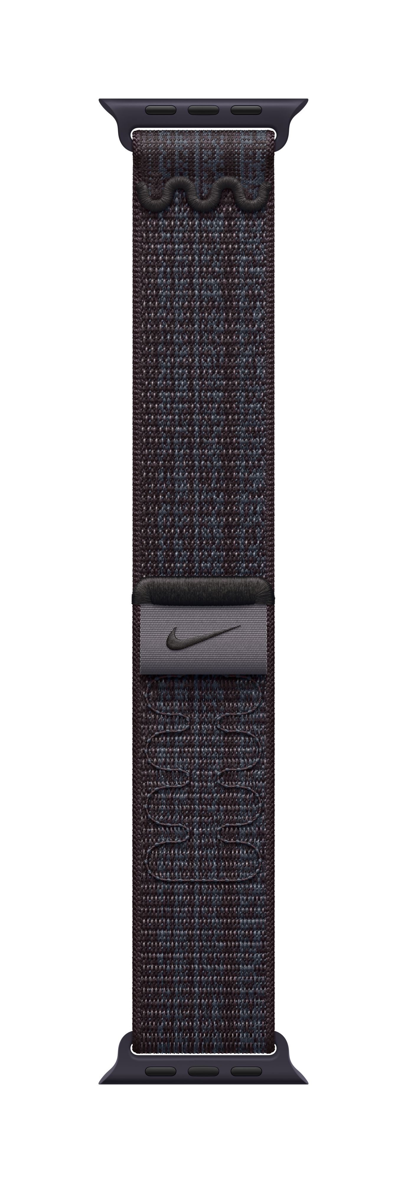 Apple Watch 45mm Nike Band, Black/Blue Nike Sport Loop