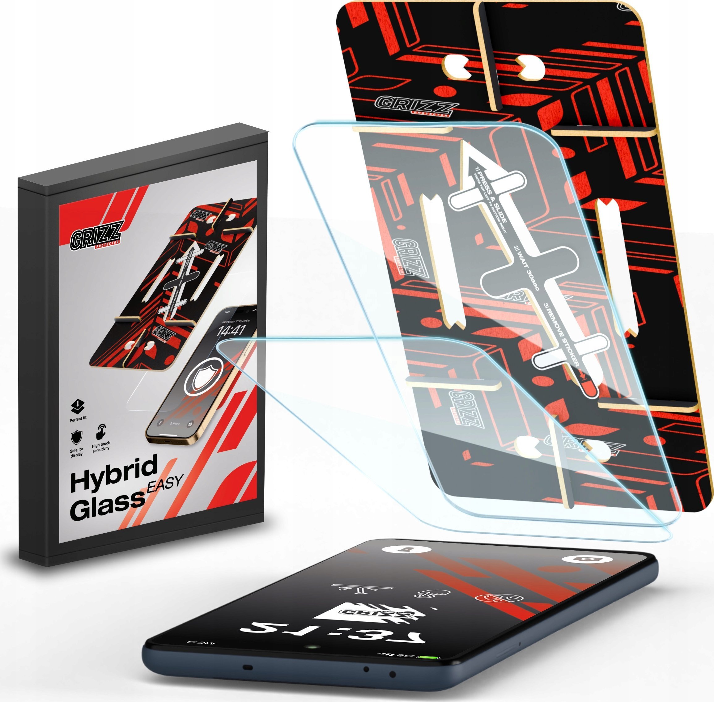 Mbrojtës ekrani GrizzGlass HybridGlass Easy për Xiaomi POCO M6 Pro, set 2 copë, transparent