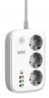Штекер лента Newell Power Office WiFi, 3 приклучоци 230V, 4 USB порти PD 30W QC 3.0, бела