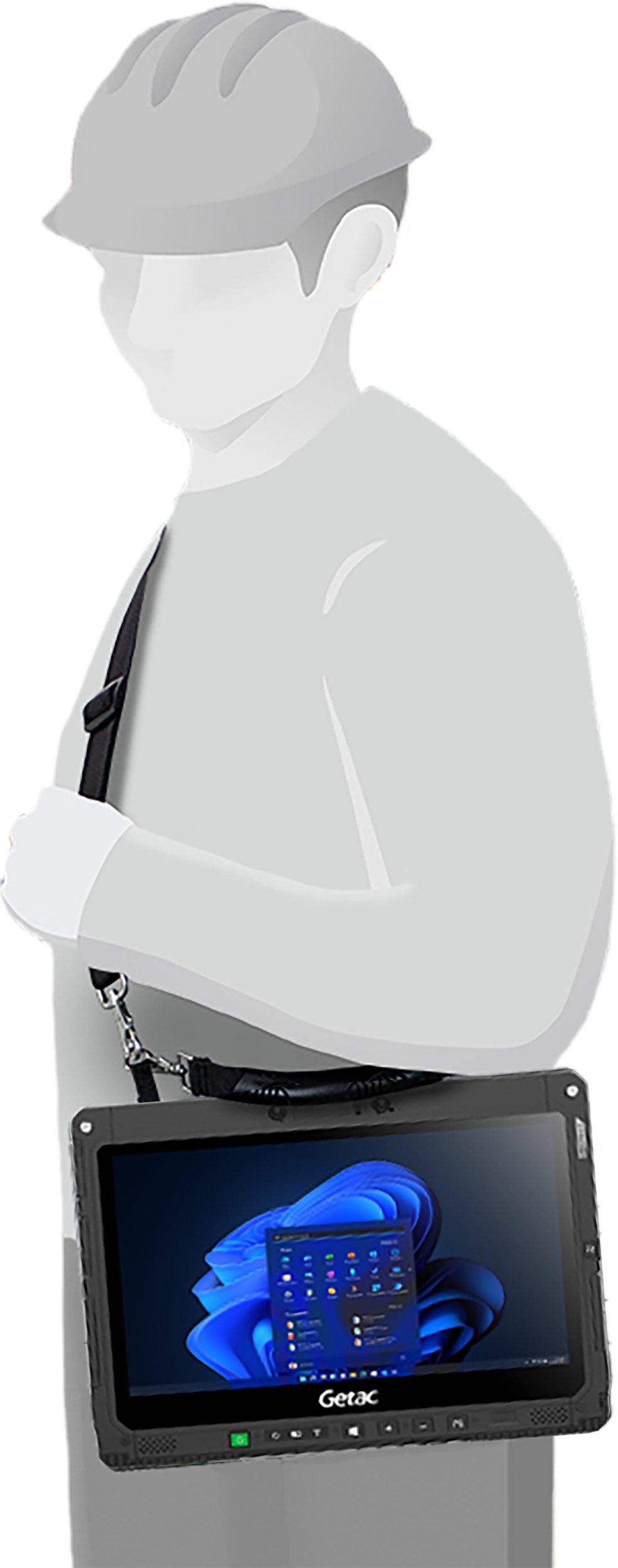 Rrip shpatulle InfoCase Fieldmate Mobility Bundle, për tablet Getac, dorezë e mbështjellë, i zi