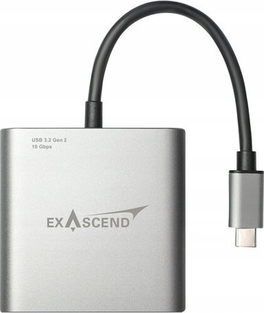 Lexues kartelash Exascend EXCRCFSD2A, CFexpress Type A dhe SD Express, USB C 3.2 Gen 2, gri