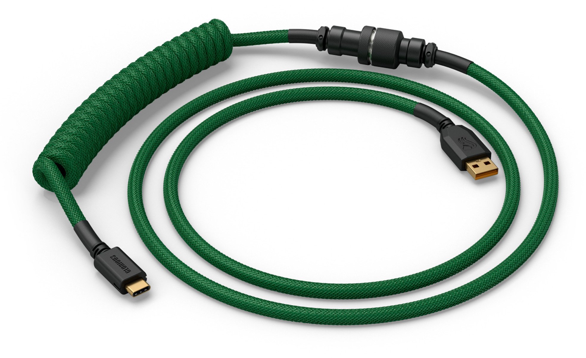 Kabllo e përdredhur tastiere Glorious Coiled Keyboard Cable, USB C, Forest Green