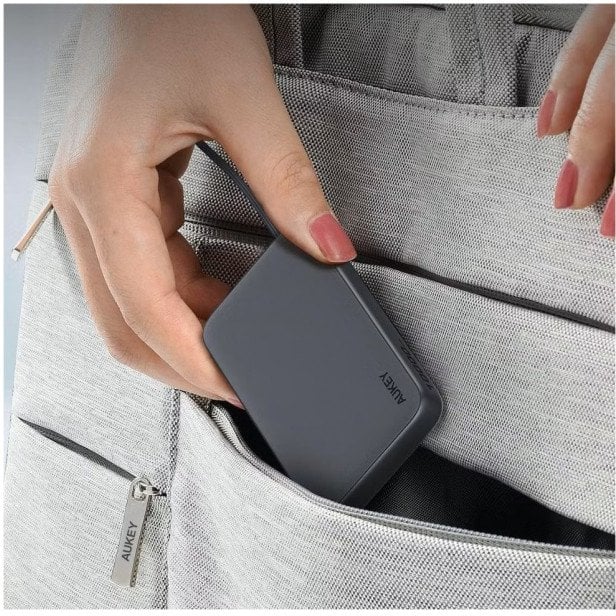 Power bank Aukey Spark Sling, 10000mAh, 22.5W, gri