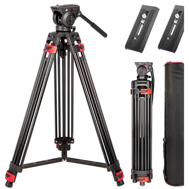 Video Tripod with Fluid Head 185cm