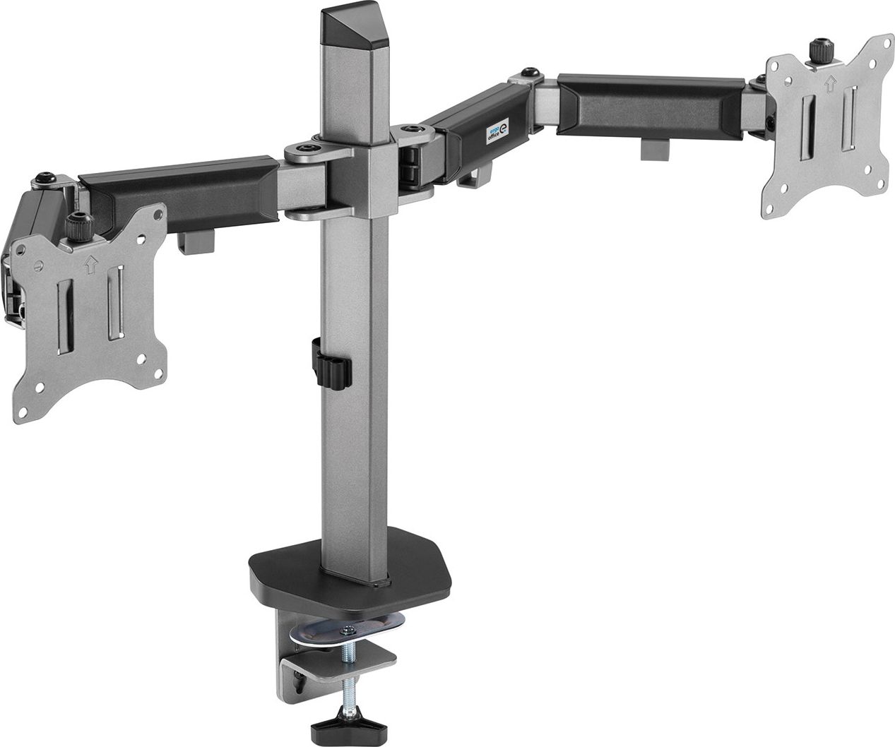 Mbajtës monitori Ergo Office ER-449, 2 monitorë 17"-32", montim në tavolinë, i zi