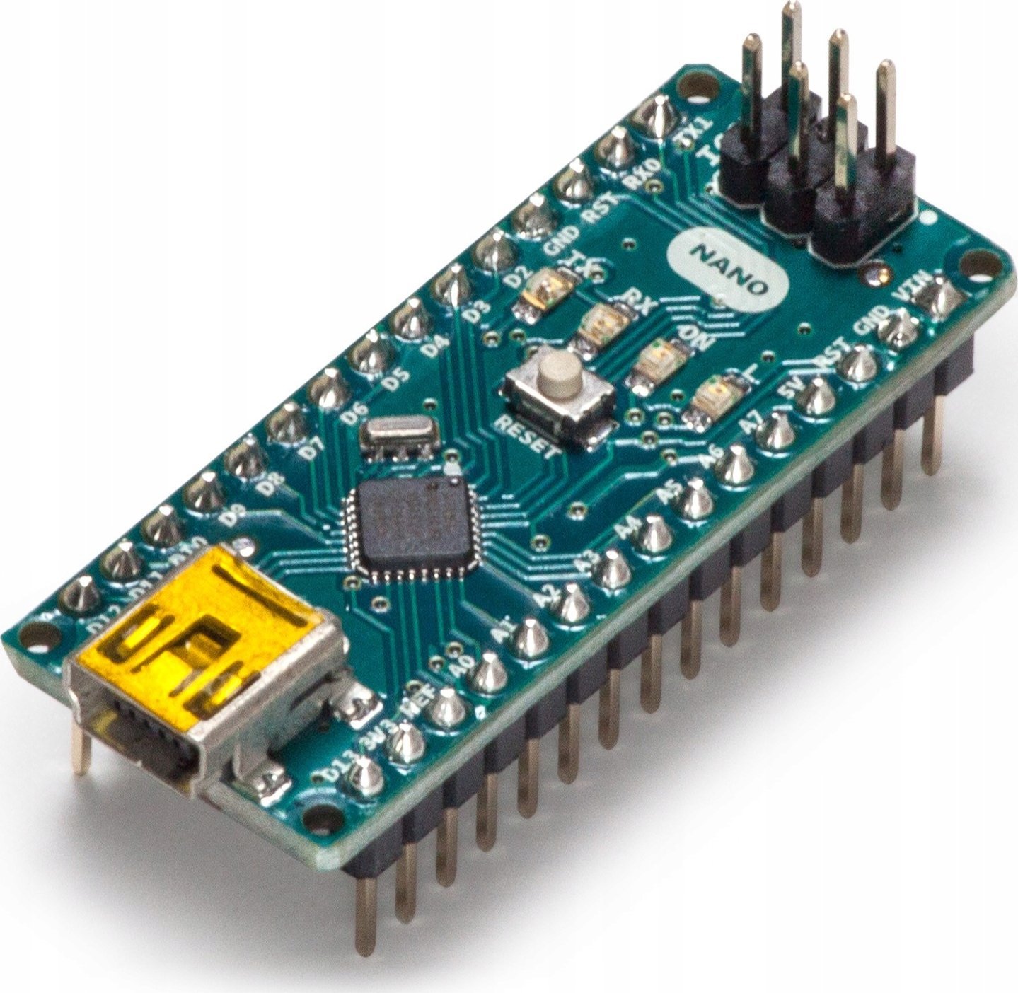 Pllakë mikrokontrolleri Arduino Nano, USB, 14 pin I O, blu