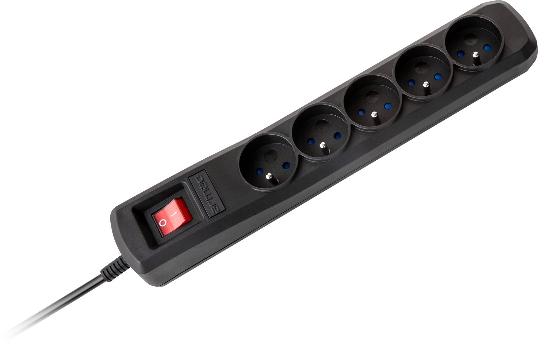 Rryp prizash ARCON Plug Socket Strip Protective, 5 dalje, kabllo 5m, i zi