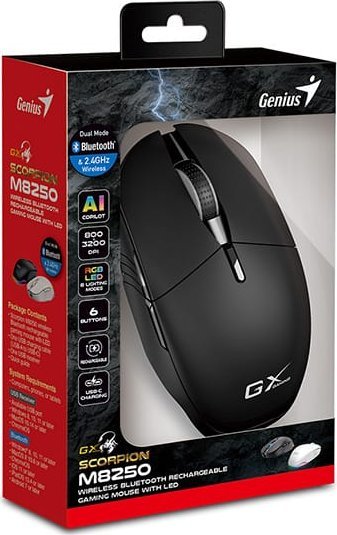 Mouse wireless Genius GX Gaming Scorpion M8250 AI, 3200 DPI, RGB, i zi
